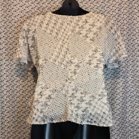 NWT Anthropologie Eva Franco Houndstooth Wrap Blouse Size L 🤍✨️ - Picture 7 of 12